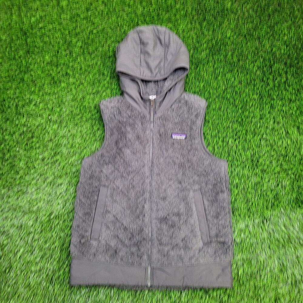 Patagonia Hooded Vest Womens XS 17x23 Gray Terry
